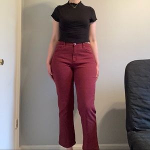 Red Relaxed Fit Lee Jeans, 34” Waist